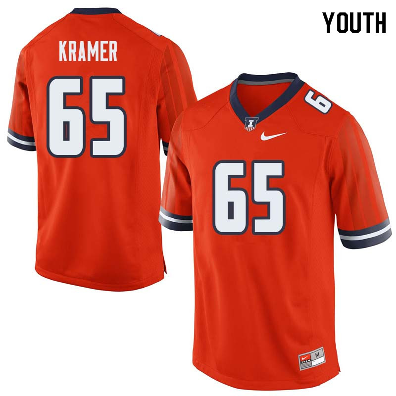 Youth #65 Doug Kramer Illinois Fighting Illini College Football Jerseys Sale-Orange